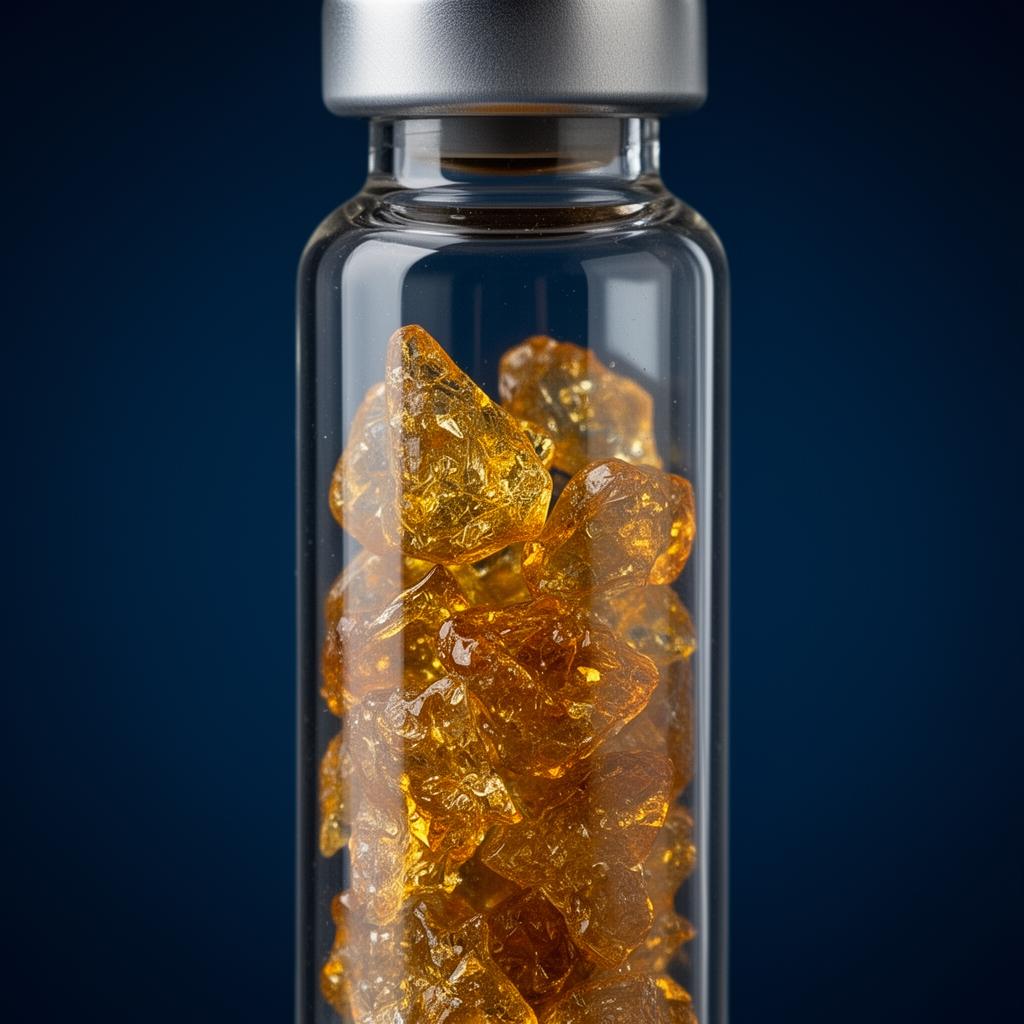 Vial containing AmberVax vitrified vaccine formulation